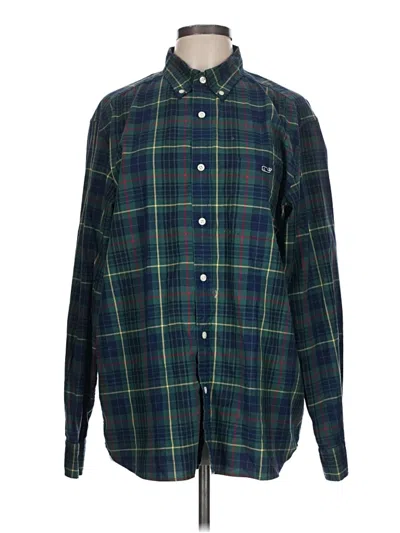 Pre-owned Vineyard Vines Long Sleeve Button Down Shirt In Green
