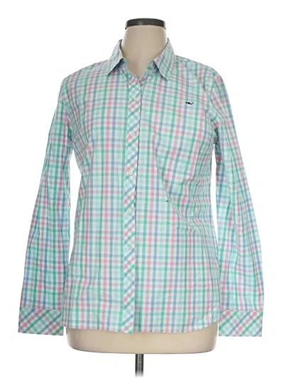 Pre-owned Vineyard Vines Long Sleeve Button Down Shirt In Green