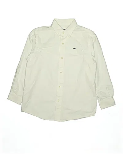 Pre-owned Vineyard Vines Kids' Long Sleeve Button Down Shirt In Ivory