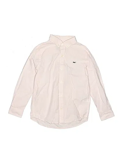 Pre-owned Vineyard Vines Kids' Long Sleeve Button Down Shirt In Ivory