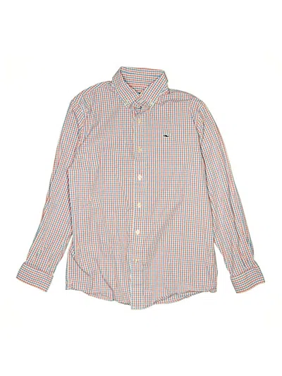 Pre-owned Vineyard Vines Kids' Long Sleeve Button Down Shirt In Orange