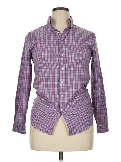 Pre-owned Vineyard Vines Long Sleeve Button Down Shirt In Purple