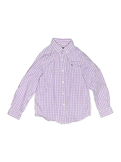 Pre-owned Vineyard Vines Kids' Long Sleeve Button Down Shirt In Purple