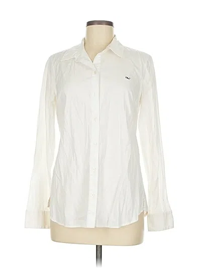 Pre-owned Vineyard Vines Long Sleeve Button Down Shirt In White