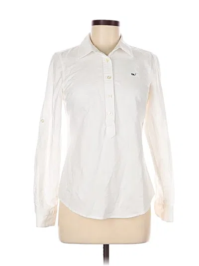 Pre-owned Vineyard Vines Long Sleeve Button Down Shirt In White