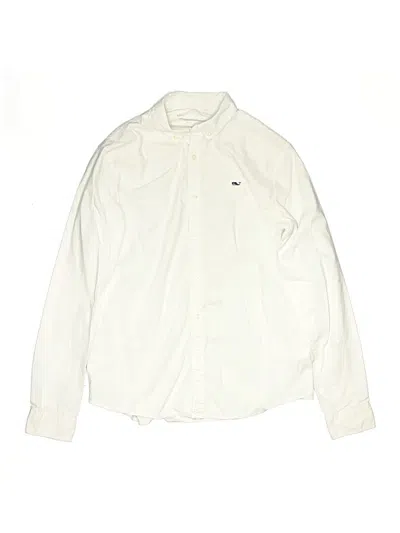 Pre-owned Vineyard Vines Kids' Long Sleeve Button Down Shirt In White