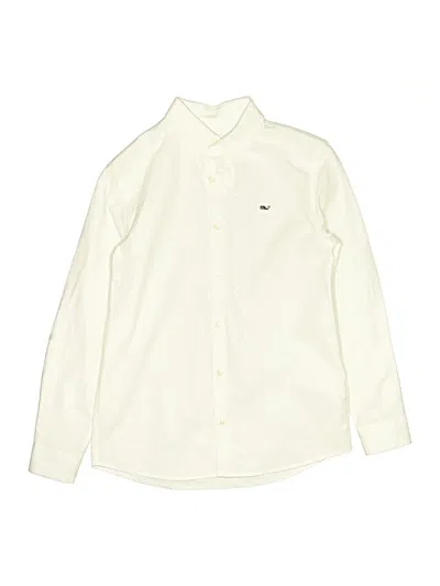 Pre-owned Vineyard Vines Kids' Long Sleeve Button Down Shirt In White