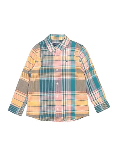 Pre-owned Vineyard Vines Kids' Long Sleeve Button Down Shirt In Yellow