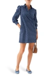 Vineyard Vines Long Sleeve Cotton Corduroy Popover Dress In Blue