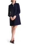 Vineyard Vines Long Sleeve Cotton Corduroy Popover Dress In Nautical Navy