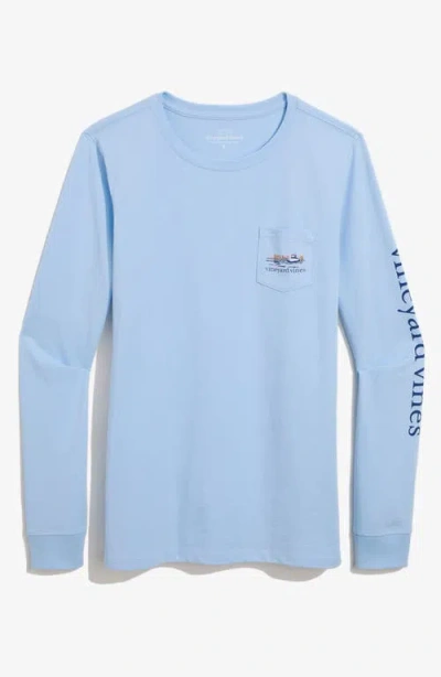 Vineyard Vines Long Sleeve Graphic Pocket T-shirt In Blue