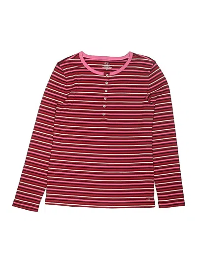 Pre-owned Vineyard Vines Kids' Long Sleeve Henley Shirt In Red