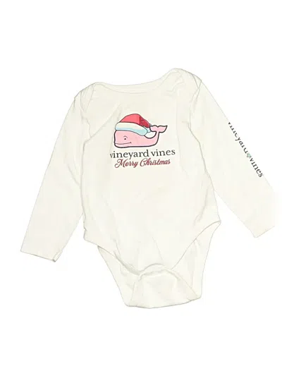 Pre-owned Vineyard Vines Kids' Long Sleeve Onesie In White