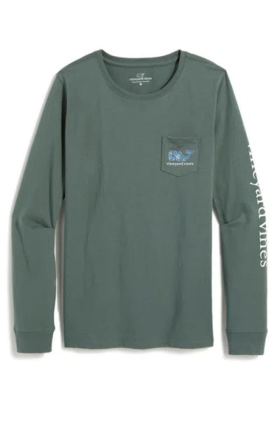 Vineyard Vines Long Sleeve Pocket Graphic T-shirt In Green