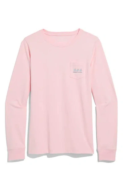 Vineyard Vines Long Sleeve Pocket Graphic Tee In Pink