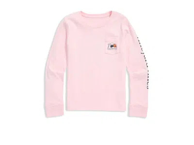 Vineyard Vines Long Sleeve Pocket T-shirts (toddler/little Kid/big Kid) Girl's T Shirt Flamingo : 4t, Cotton In Pink