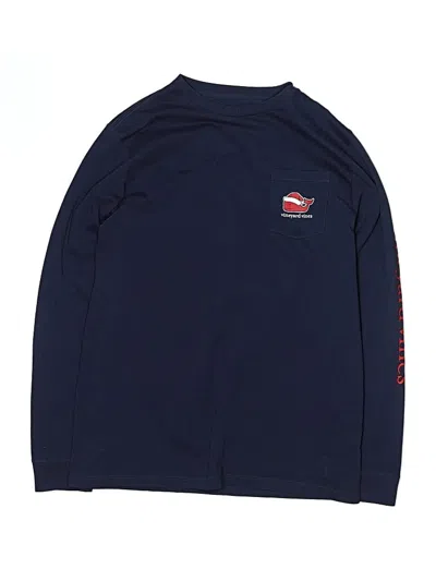 Pre-owned Vineyard Vines Kids' Long Sleeve Polo Shirt In Blue