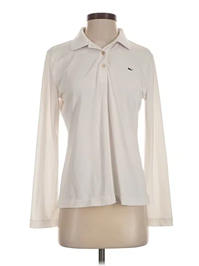 Pre-owned Vineyard Vines Long Sleeve Polo Shirt In Ivory