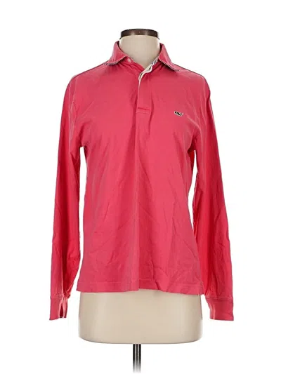 Pre-owned Vineyard Vines Long Sleeve Polo Shirt In Red