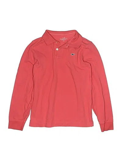 Pre-owned Vineyard Vines Kids' Long Sleeve Polo Shirt In Red