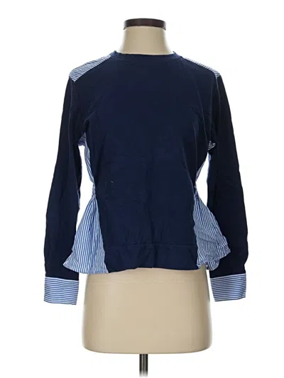 Pre-owned Vineyard Vines Long Sleeve Top Blue Mock Neckline Tops