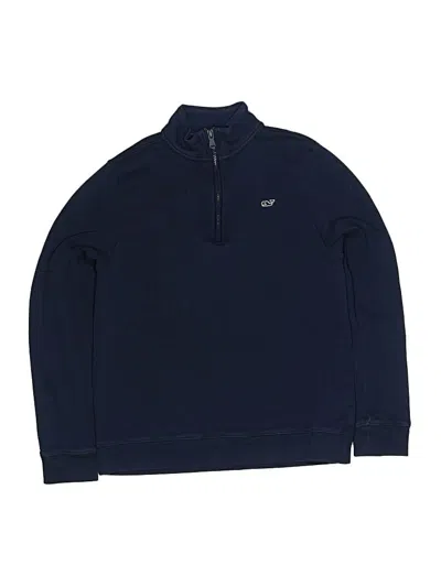 Pre-owned Vineyard Vines Kids' Long Sleeve Top Blue Turtleneck Tops