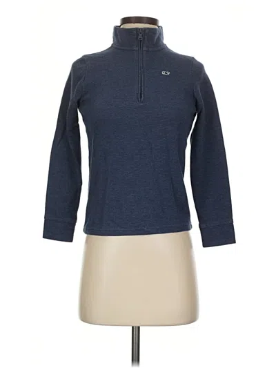 Pre-owned Vineyard Vines Long Sleeve Top Blue Turtleneck Tops