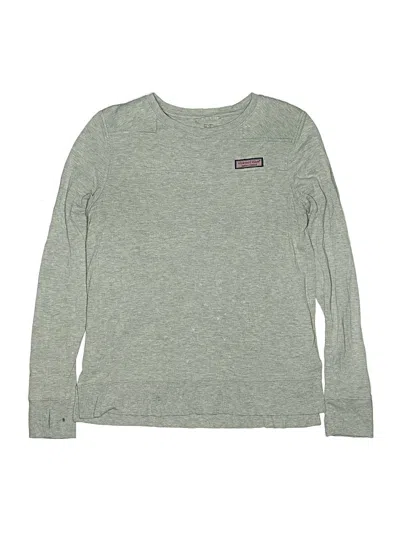 Pre-owned Vineyard Vines Kids' Long Sleeve Top Gray Crew Neck Tops