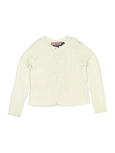Pre-owned Vineyard Vines Kids' Long Sleeve Top Ivory Crew Neck Tops In White