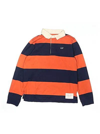 Pre-owned Vineyard Vines Kids' Long Sleeve Top Orange Tops