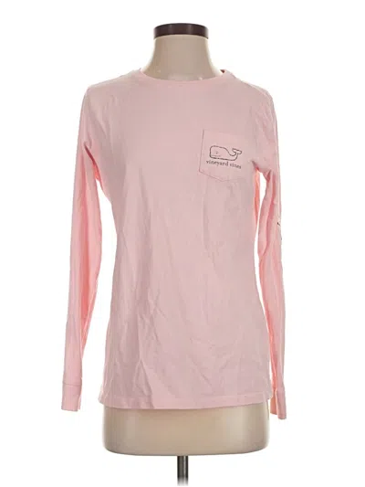 Pre-owned Vineyard Vines Long Sleeve Top Pink Crew Neck Tops