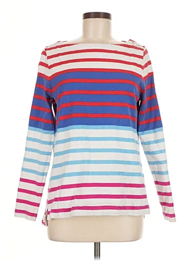 Pre-owned Vineyard Vines Long Sleeve Top Red Stripes Pattern Boatneck Tops
