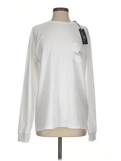 Pre-owned Vineyard Vines Long Sleeve Top Silver Crew Neck Tops