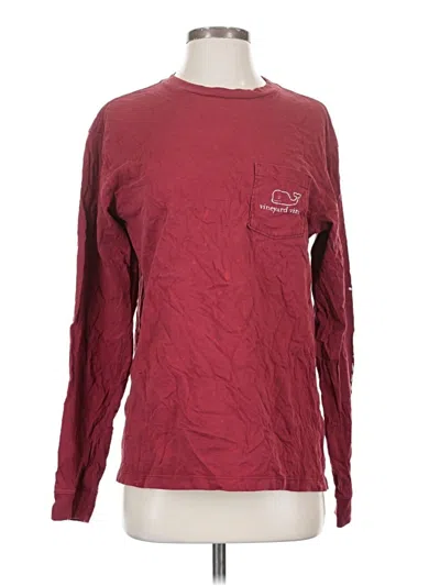 Pre-owned Vineyard Vines Long Sleeve T-shirt In Burgundy
