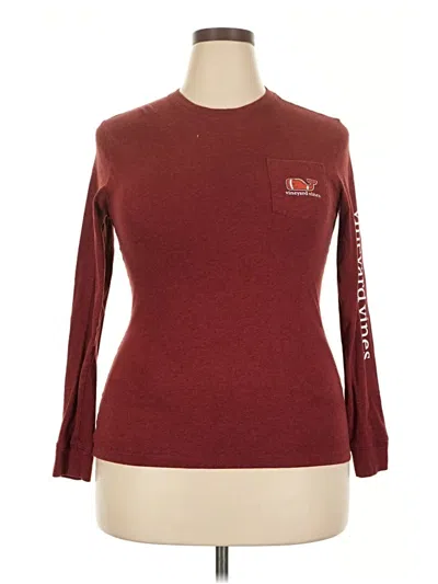 Pre-owned Vineyard Vines Long Sleeve T-shirt In Burgundy