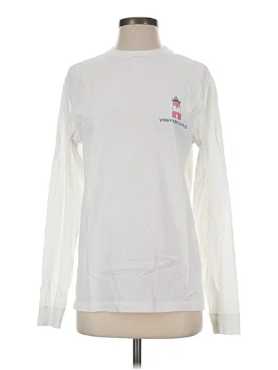 Pre-owned Vineyard Vines Long Sleeve T-shirt In Ivory