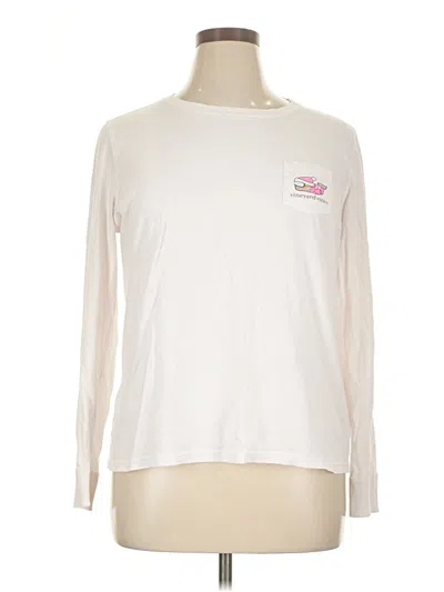 Pre-owned Vineyard Vines Long Sleeve T-shirt In Ivory