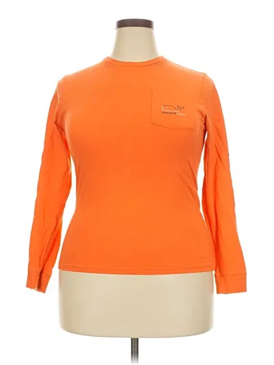Pre-owned Vineyard Vines Long Sleeve T-shirt In Orange