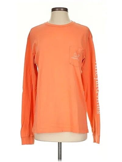 Pre-owned Vineyard Vines Long Sleeve T-shirt In Orange