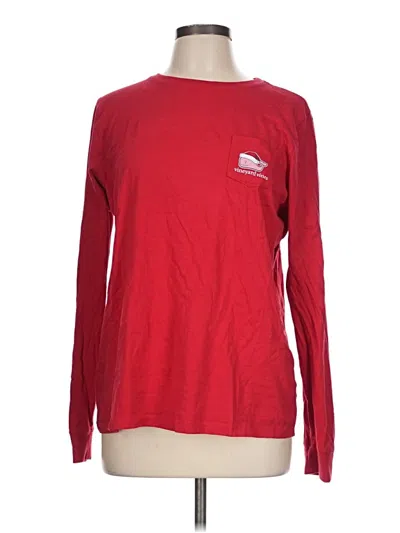 Pre-owned Vineyard Vines Long Sleeve T-shirt In Red