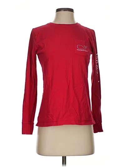 Pre-owned Vineyard Vines Long Sleeve T-shirt In Red