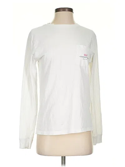 Pre-owned Vineyard Vines Long Sleeve T-shirt In White