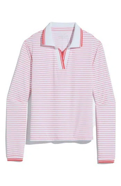 Vineyard Vines Long Sleeve Upf 50+ Crop Golf Polo In White