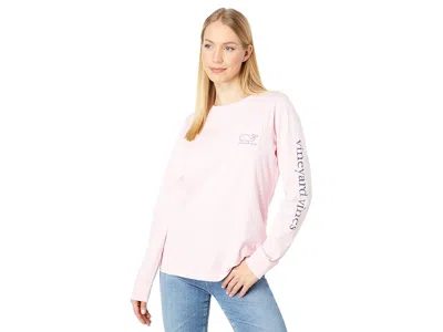 Vineyard Vines Long-sleeve Vintage Whale T-shirts In Pink