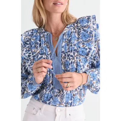 Vineyard Vines Maren Ruffled Top In Blue