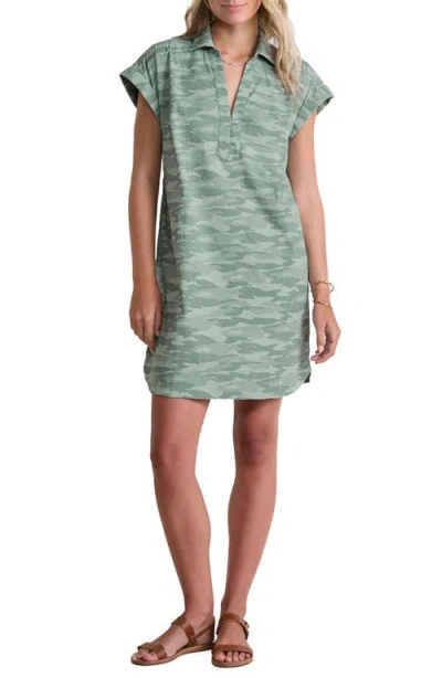 Vineyard Vines Margo Harbor Camo Print Seersucker Shirtdress In Green