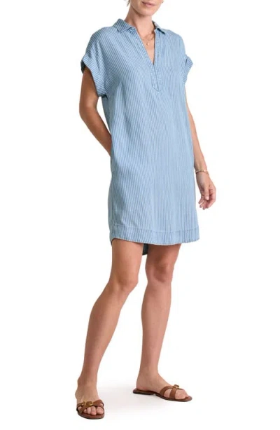 Vineyard Vines Margo Pinstripe Shirtdress In Blue