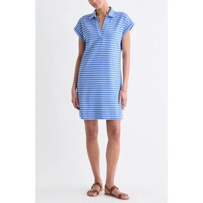 Vineyard Vines Margo Stripe Short Sleeve Polo Dress In Blue