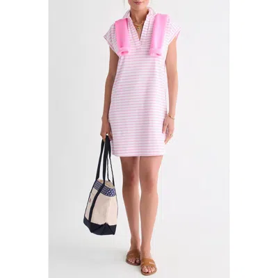 Vineyard Vines Margo Stripe Short Sleeve Polo Dress In Pink