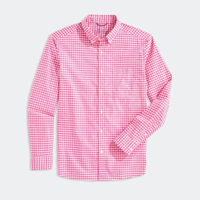 Vineyard Vines Men's Classic Fit Plaid Otg Brrr Shirt In Pink